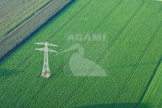 Luchtfoto van de Flevopolder; Aerial photo of the Flevopolder stock-image by Agami/Marc Guyt,
