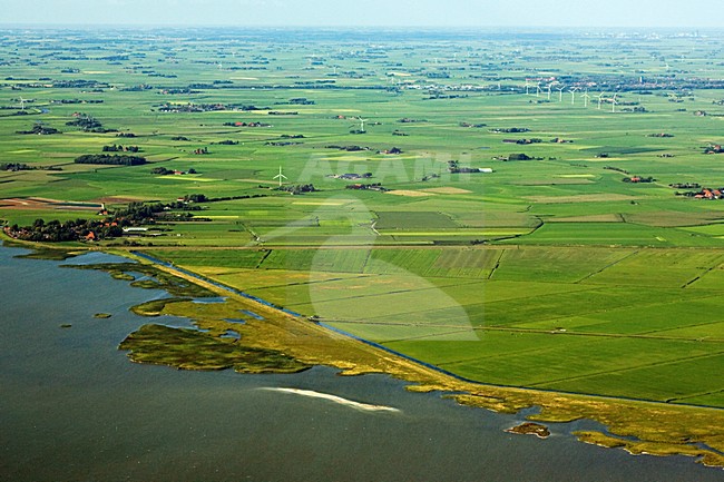 Luchtfoto van de Friese IJsselmeerkust; Aerial photo of Frisian IJsselmeer coast stock-image by Agami/Marc Guyt,