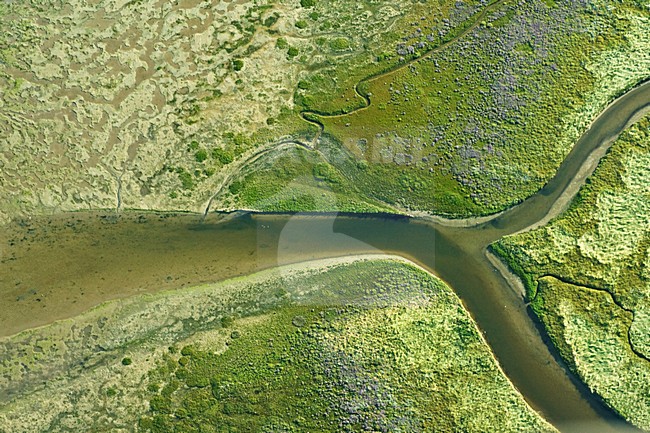 Luchtfoto van Schiermonnikoog, Oosterkwelder; Aerial photo of Schiermonnikoog, Oosterkwelder stock-image by Agami/Marc Guyt,