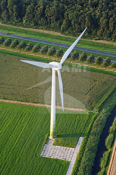 Luchtfoto van de Flevopolder; Aerial photo of the Flevopolder stock-image by Agami/Marc Guyt,