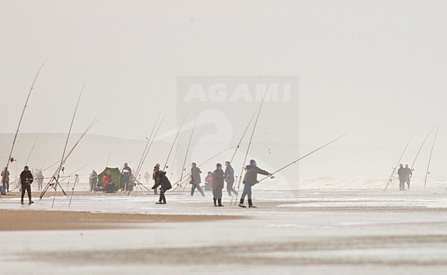 Vissers op het strand; Fishermen on the beach stock-image by Agami/Marc Guyt,