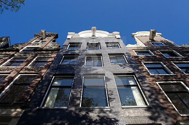 Front of a house at a canal Amsterdam Netherlands, Grachtendpand Amsterdam Nederland stock-image by Agami/Marc Guyt,