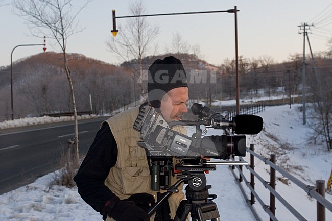 Filmcrew, at Hokkaido; Film crew at Hokkaido stock-image by Agami/Marc Guyt,