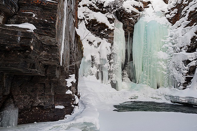 A Frozen waterfall in Sweden. Sweden. stock-image by Agami/Sergio Pitamitz,
