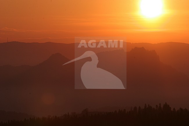 Zonsondergang Karpaten; Sunset Carpatians stock-image by Agami/Menno van Duijn,