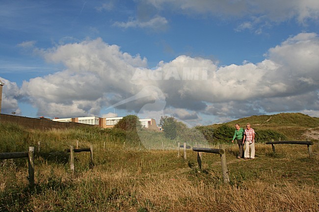 Recreation in the dunes of Six Egmond Netherlands; recreatie in de duinen van Sixs bij Egmond Nederland stock-image by Agami/Marc Guyt,