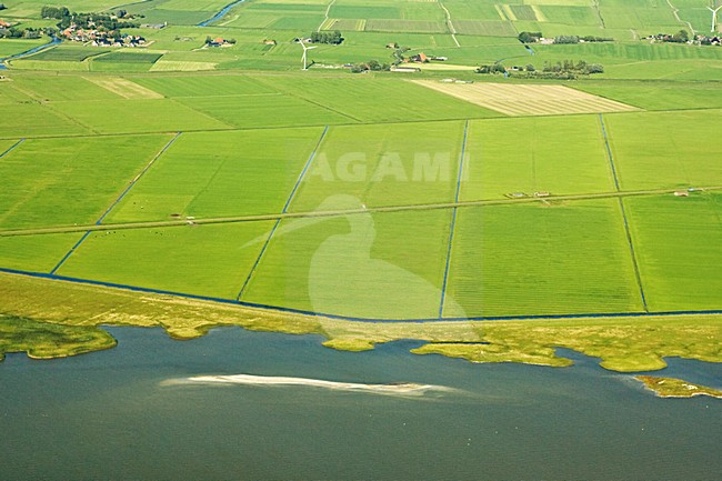 Luchtfoto van de Friese IJsselmeerkust; Aerial photo of Frisian IJsselmeer coast stock-image by Agami/Marc Guyt,