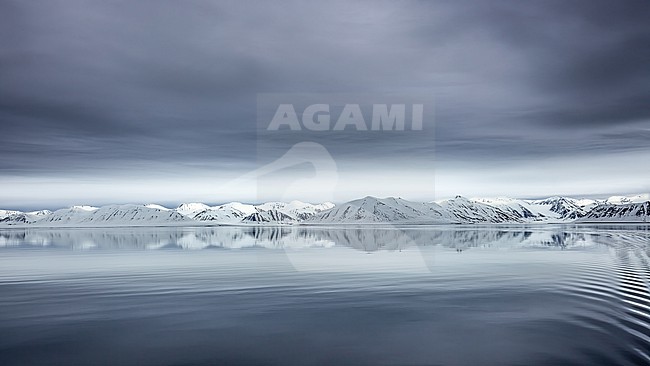 Svalbard Liefdesjorden on a calm windless day stock-image by Agami/Onno Wildschut,