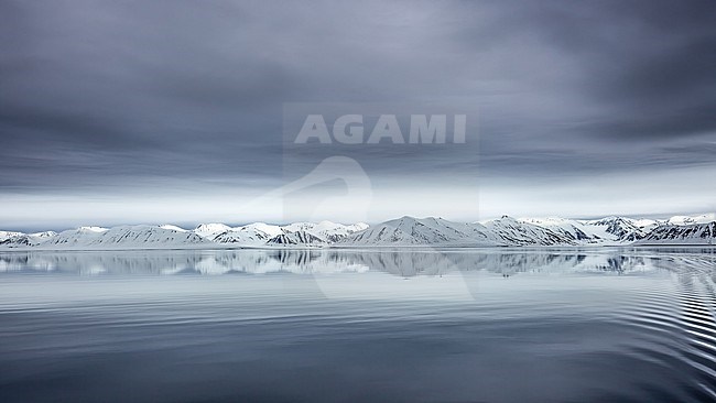 Svalbard Liefdesjorden on a calm windless day stock-image by Agami/Onno Wildschut,