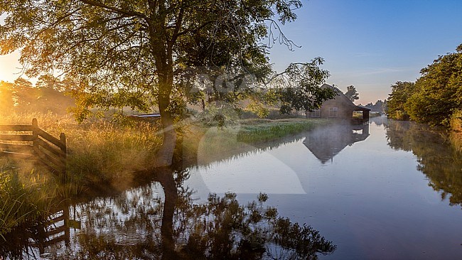 Sunrise at the Naardermeer in late summer Netherlands. stock-image by Agami/Onno Wildschut,