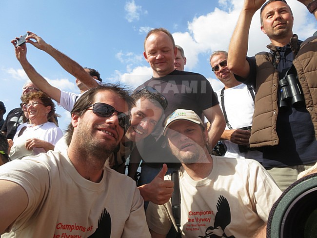 Team Focusing on Wildlife Sprinters, Champions of the Flyway, Eilat, 2014 stock-image by Agami/Marc Guyt,