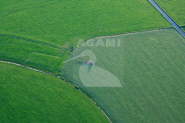 Luchtfoto van boerenland in Friesland; Aerial photo of rural aereas in Friesland stock-image by Agami/Marc Guyt,