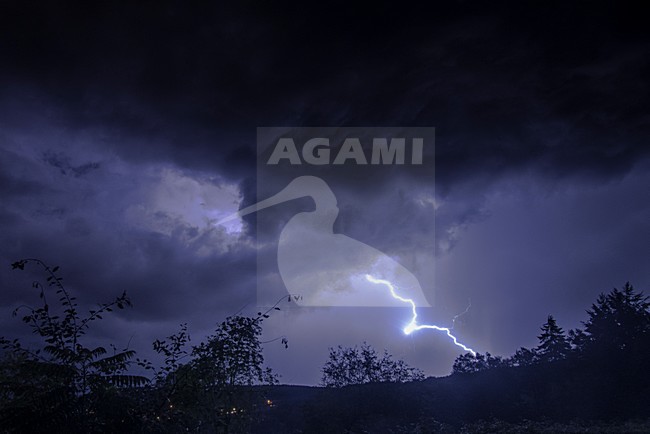 Onweer en bliksem Ardennen, Thunderstorm Ardennes stock-image by Agami/Rob Riemer,
