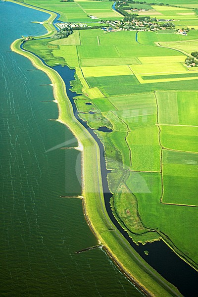Luchtfoto van de Friese IJsselmeerkust; Aerial photo of Frisian IJsselmeer coast stock-image by Agami/Marc Guyt,