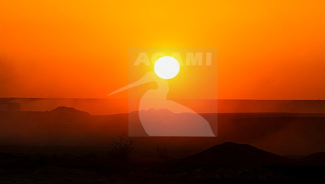 Sunset over central desert of Oman stock-image by Agami/Ralph Martin,