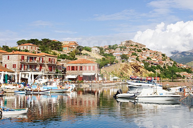 Bootjes in de haven van Molivos op Lesbos; Boats in harbour at Molivos on Lesvos stock-image by Agami/Marc Guyt,