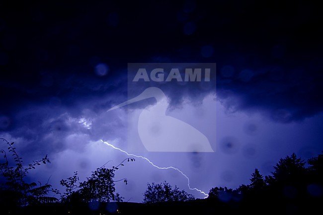 Onweer en bliksem Ardennen, Thunderstorm and lightning Ardennes stock-image by Agami/Rob Riemer,