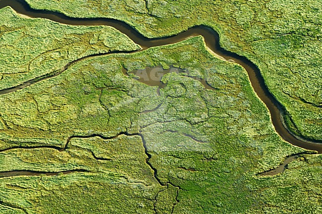 Luchtfoto van Schiermonnikoog, Oosterkwelder; Aerial photo of Schiermonnikoog, Oosterkwelder stock-image by Agami/Marc Guyt,