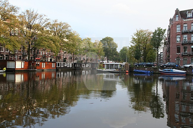 Canal Hugo de Grootkade Amsterdam Netherlands, Gracht Hugo de Grootkade  Amsterdam Nederland stock-image by Agami/Marc Guyt,