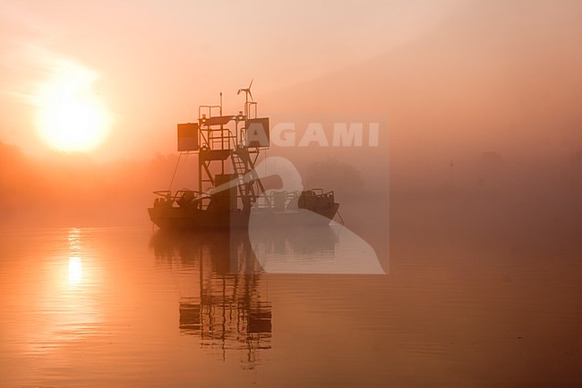 IJssel bij zonsopkomst, IJssel river at sunrise stock-image by Agami/Theo Douma,