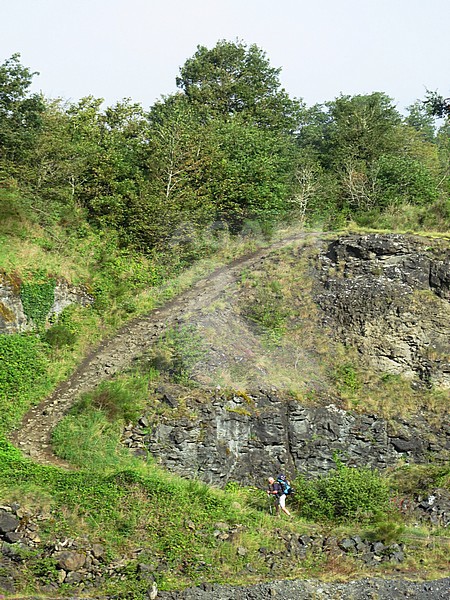 Steep track on the hills along the GR 65, Via Podiensis, also know as Le Puy Route, in southern France. French part of the Camino de Santiago. stock-image by Agami/Marc Guyt,