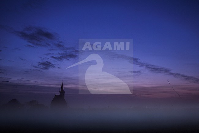 Church of Den Hoorn in the fog stock-image by Agami/Wil Leurs,