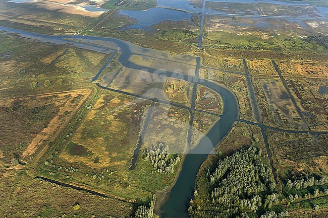 Het riviereneiland Tiengemeten in het Haringvliet was lange tijd in gebruik als landbouwgebied, maar is inmiddels omgevormd naar natuurgebied. stock-image by Agami/Jacques van der Neut,