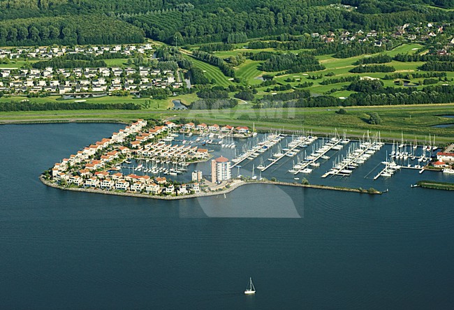 Luchtfoto van de Houtribhaven; Aerial photo of the Houtribhaven stock-image by Agami/Marc Guyt,