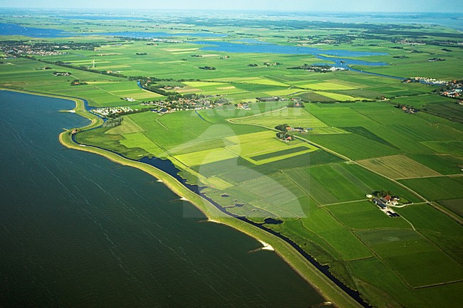 Luchtfoto van de Friese IJsselmeerkust; Aerial photo of Frisian IJsselmeer coast stock-image by Agami/Marc Guyt,