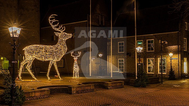 Zwolle bij avond licht, Cityscape Zwolle by night stock-image by Agami/Eric Tempelaars,