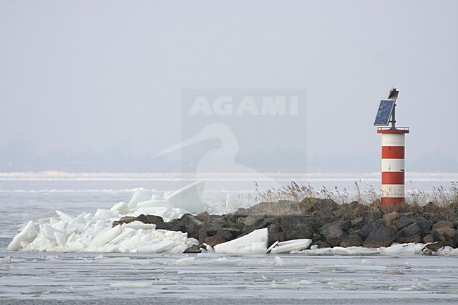 Markermeer bevroren; Markermeer frozen stock-image by Agami/Karel Mauer,
