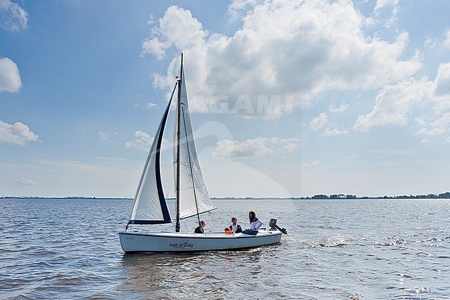 People sailing at Sneekermeer in spring stock-image by Agami/Marc Guyt,