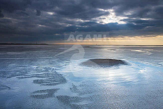 Thunderclouds over the beach of Texel stock-image by Agami/Wil Leurs,