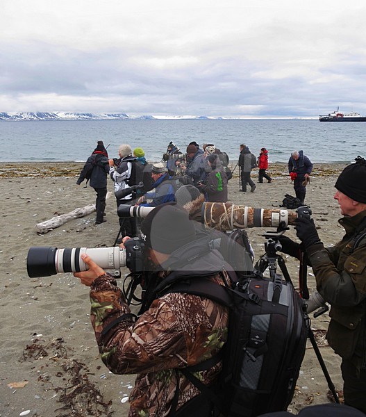 Fotografen op Spitsbergen; Photographers at Spitsbergen stock-image by Agami/Marc Guyt,