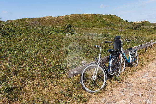 Bicycles at Texel in summer stock-image by Agami/Marc Guyt,