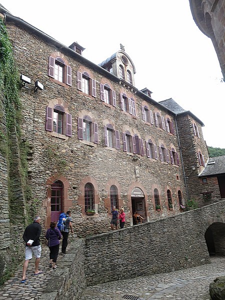 Auberge in Conques, historic town along the Via Podiensis, also know as Le Puy Route, in southern France. French part of the Camino de Santiago. stock-image by Agami/Marc Guyt,