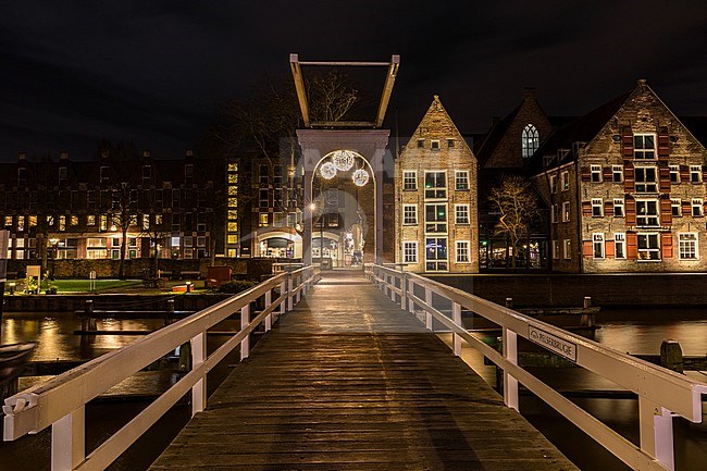 Zwolle bij avond licht, Cityscape Zwolle by night stock-image by Agami/Eric Tempelaars,