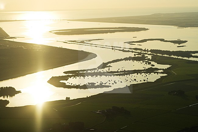 Luchtfoto van het Ketelmeer; Aerial photo of the Ketelmeer stock-image by Agami/Marc Guyt,
