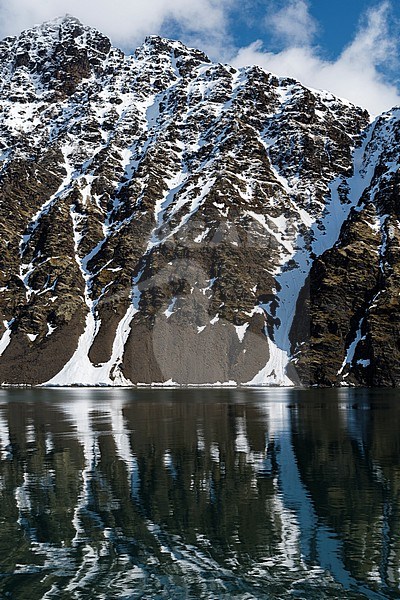 Mountain reflections at Krossfjorden. Spitsbergen, Svalbard, Norway stock-image by Agami/Sergio Pitamitz,