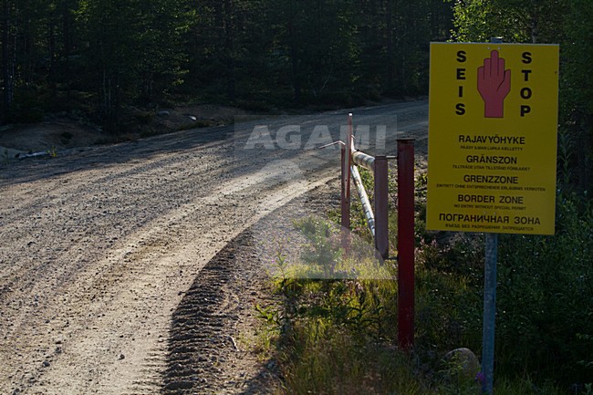 Grensbord Finland, Sign Border Finland stock-image by Agami/Menno van Duijn,