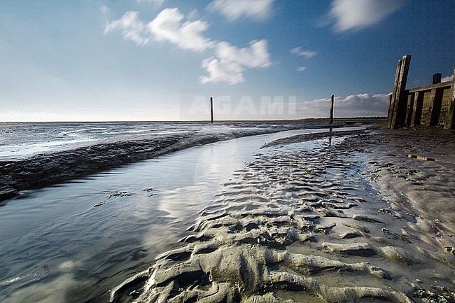 Laag water bij Schiermonnikoog, low tide Schiermonnikoog stock-image by Agami/Wil Leurs,