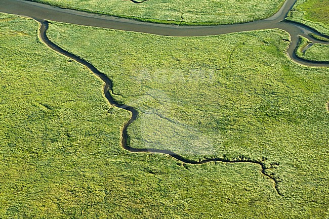 Luchtfoto van Schiermonnikoog, Oosterkwelder; Aerial photo of Schiermonnikoog, Oosterkwelder stock-image by Agami/Marc Guyt,