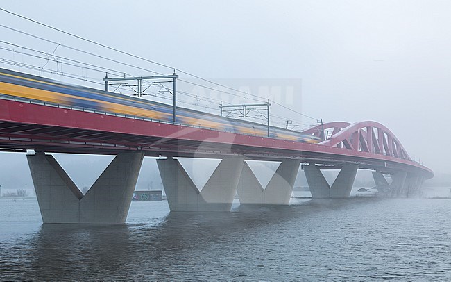 IJssel spoorbrug, IJssel railway bridge stock-image by Agami/Eric Tempelaars,