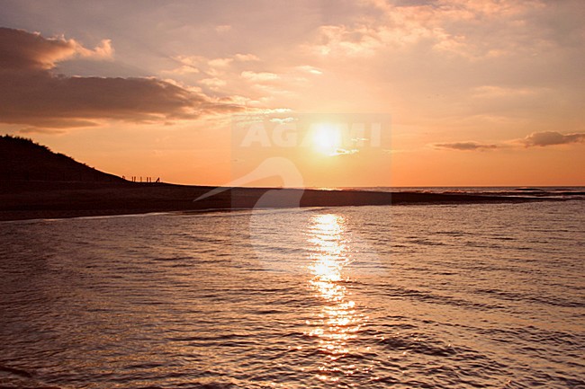 Sunset at the Uitwatering, Katwijk aan Zee stock-image by Agami/Bas Haasnoot,