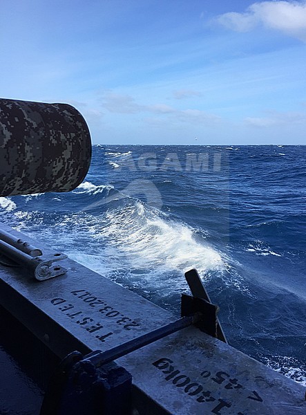 Life on the expedition cruise ship Spirit of Enderby in the subantarctic oceans south of New Zealand. Lens hood pointing out to see. stock-image by Agami/Marc Guyt,