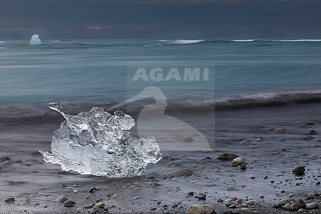 Diamond Beach, piece of ice on the shore, Western Region, Iceland stock-image by Agami/Saverio Gatto,