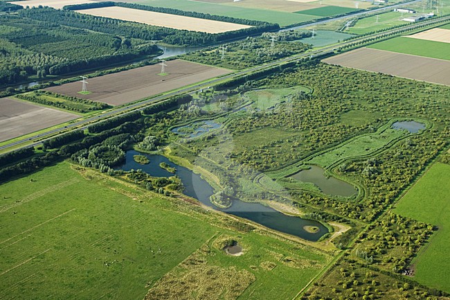 Luchtfoto van de Flevopolder; Aerial photo of the Flevopolder stock-image by Agami/Marc Guyt,