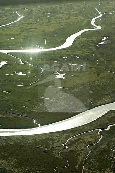 Luchtfoto van Schiermonnikoog, Oosterkwelder; Aerial photo of Schiermonnikoog, Oosterkwelder stock-image by Agami/Marc Guyt,