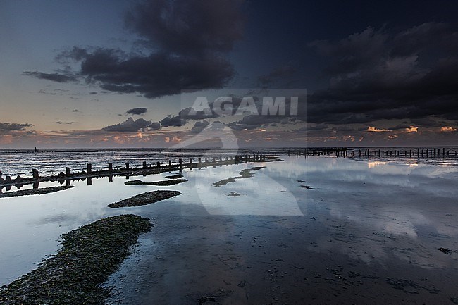 Cloudy skies above the Wadden Sea stock-image by Agami/Wil Leurs,