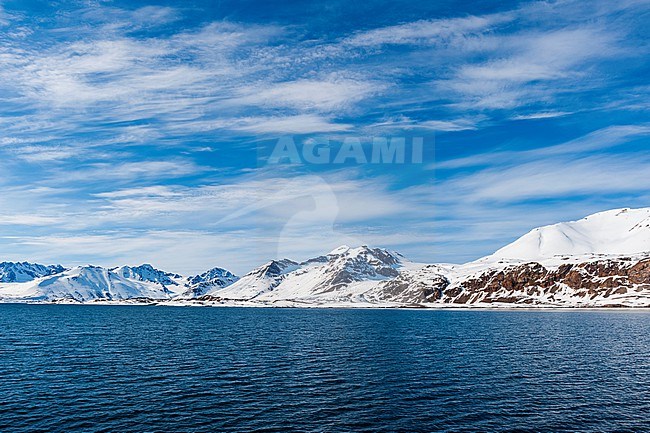 Monaco Glacier off the waters of the Arctic Ocean. Monaco Glacier, Spitsbergen Island, Svalbard, Norway. stock-image by Agami/Sergio Pitamitz,